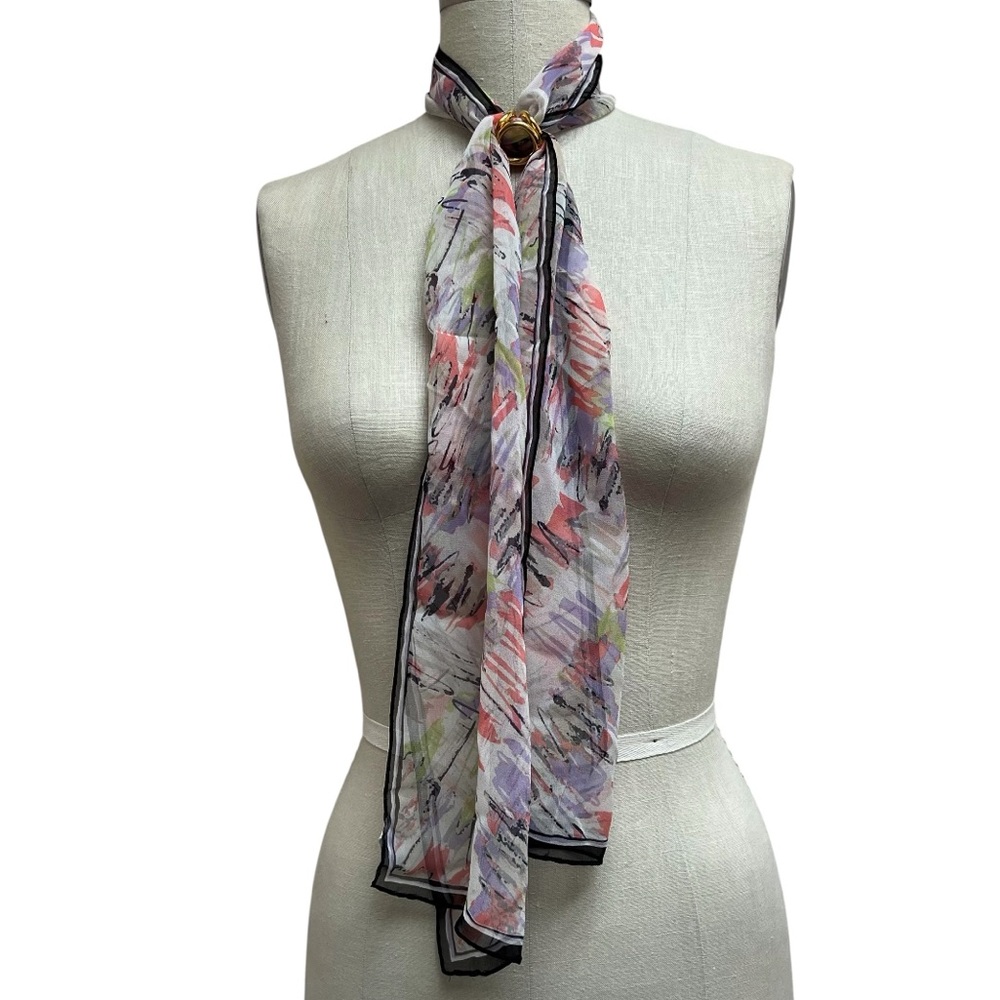 Pendleton 100% Silk Colorful Sheer Scarf - Picture 3 of 7